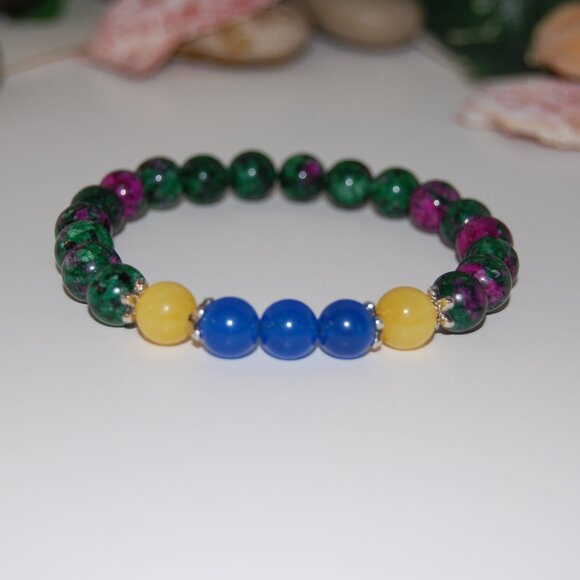Gemstone Bracelet,Handmade Stone Beads Bracelet - Picture 2 of 3